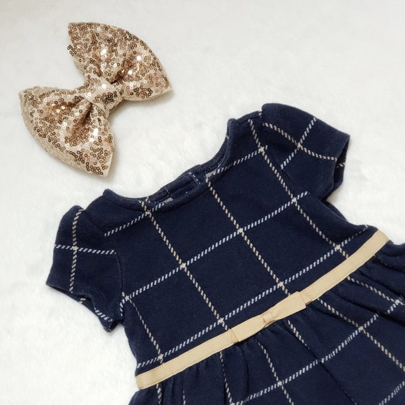 Janie and Jack Navy Dress with Gold Detail - Picture 3 of 8